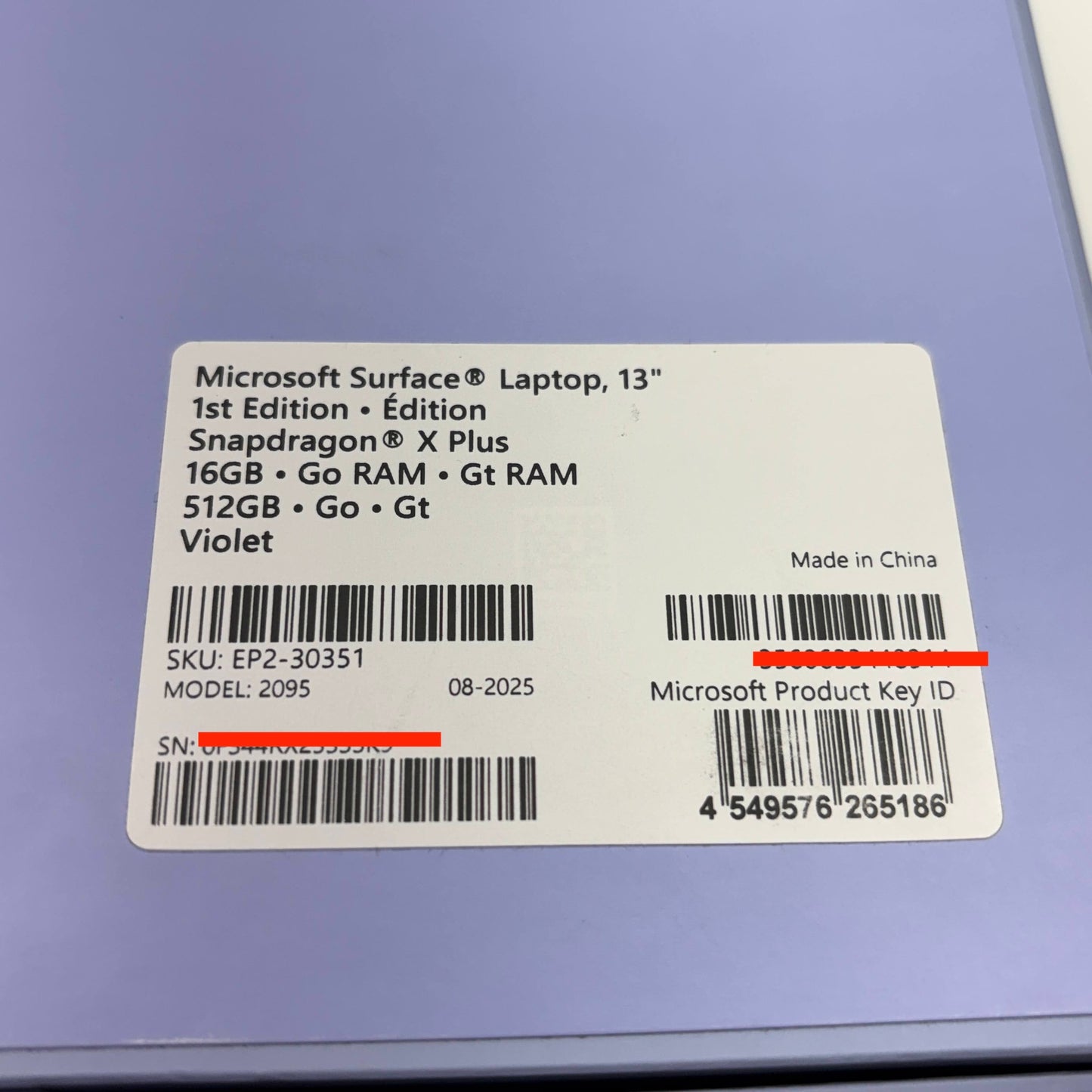 美品 surface laptop 13 snapdragon x plus 16GB SSD 512GB Windows11Home バッテリー最大容量100%【C5410-80】