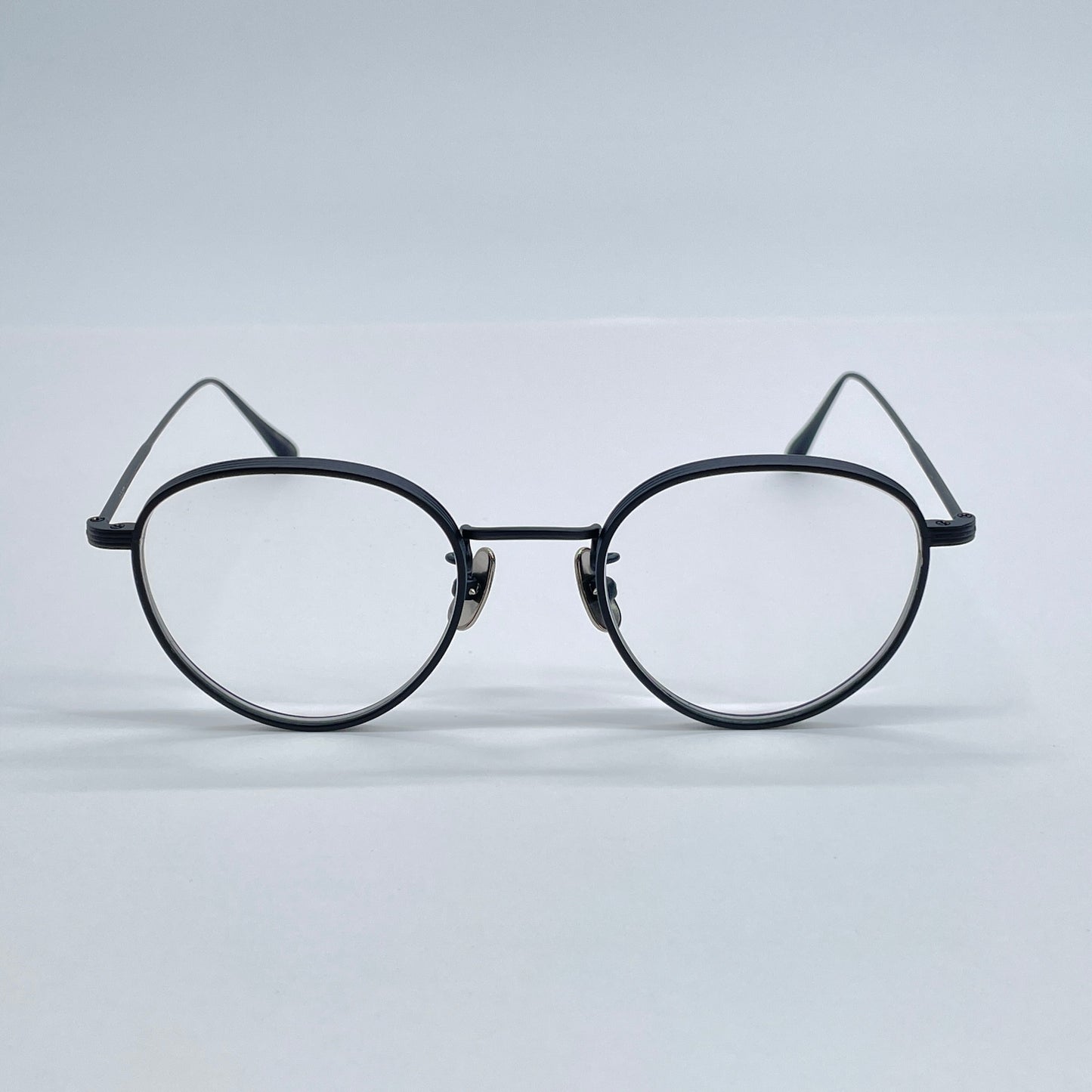 美品 seem Oh My Glasses TOKYO Lester omg-107-MBK-47 47□20-145 チタン製【C7008-60】