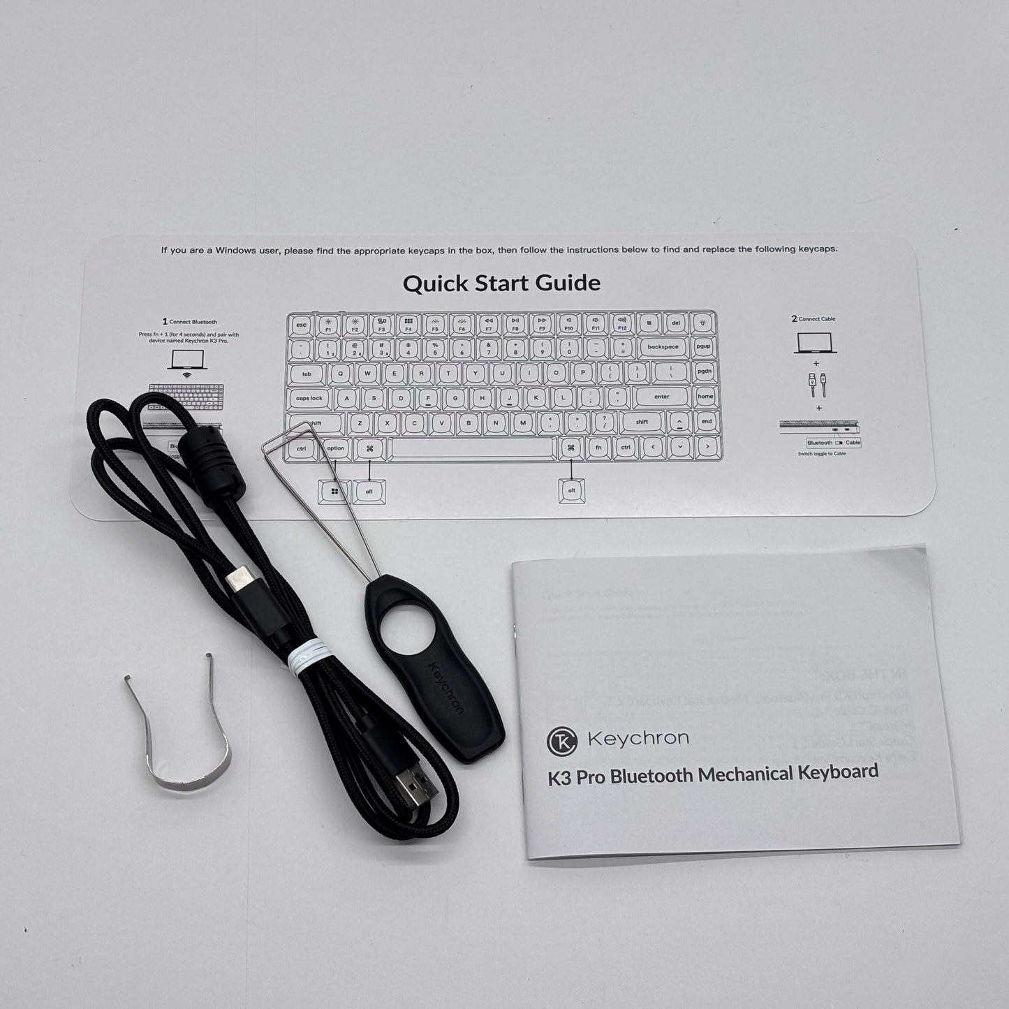 Keychron K3 Pro QMK/VIA ワイヤレス・メカニカルキーボード RGB-JIS配列(テンキーレス)-Gateron ロープロファイル 青軸(ホットスワップ対応) K3P-H2-JIS【C8061-60】