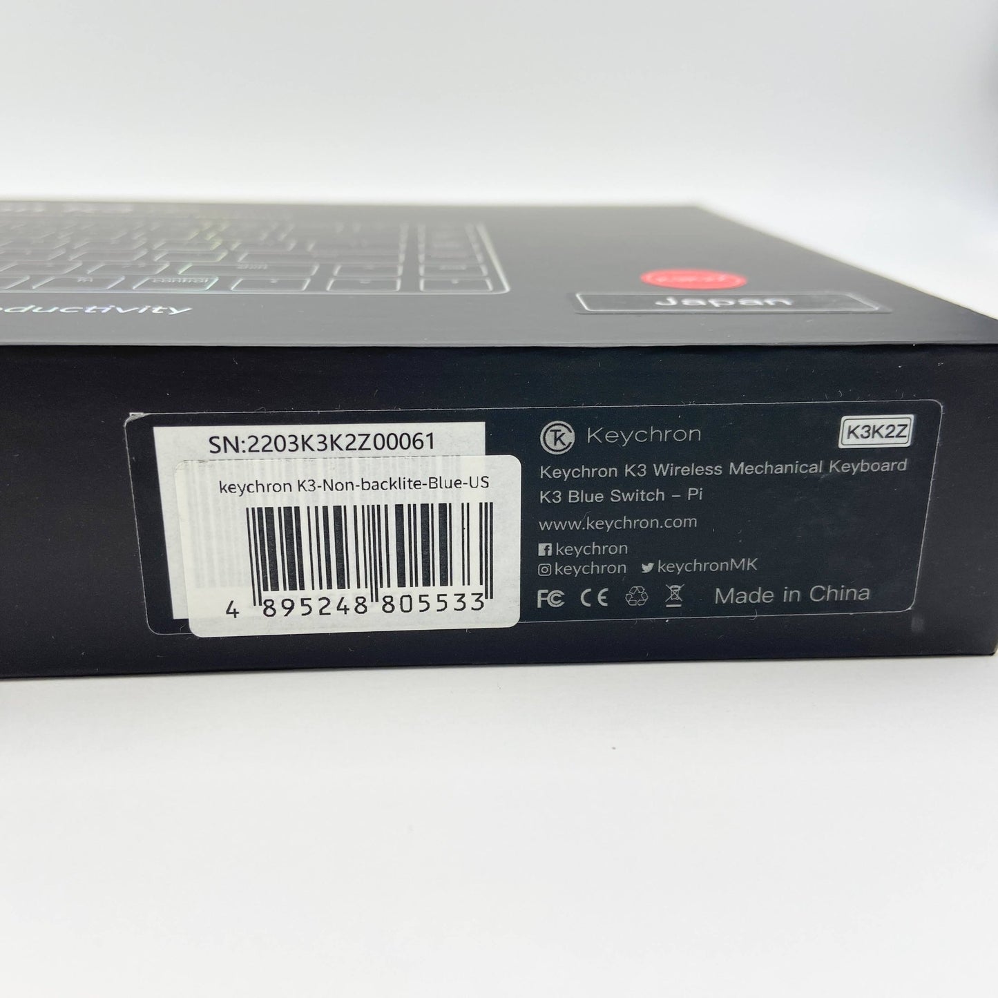 美品 Keychron K3 Non-Backlight US配列 青軸 K3K2Z 【C5988-80】