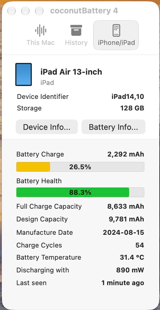 美品 iPad Air 13インチ M2 Wi-Fiモデル MV273J/A スペースグレー バッテリー最大容量88%【C9530-80】