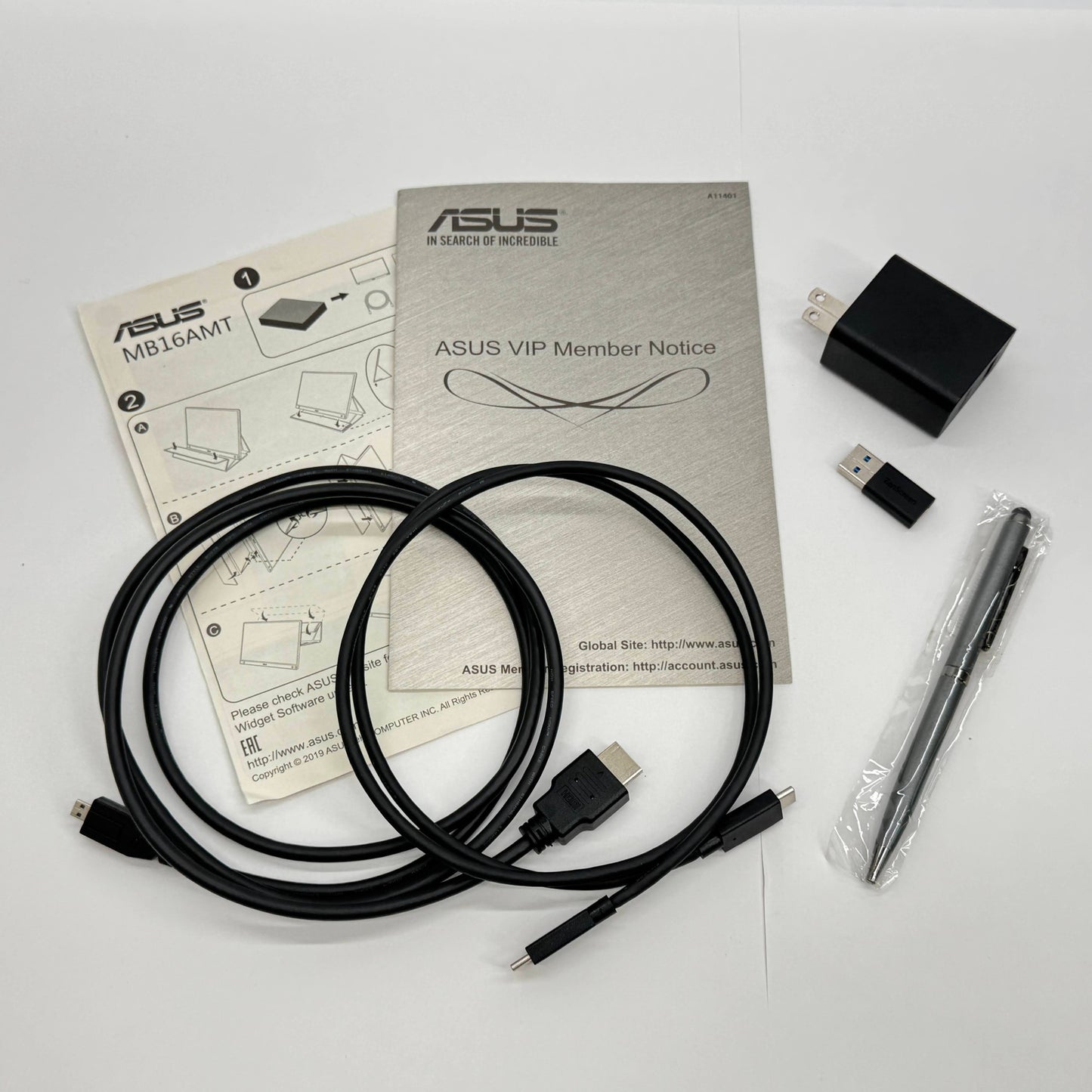 ASUS ZenScreen MB16AMT モバイルモニター バッテリー内蔵 タッチパネル式【C6791-100】