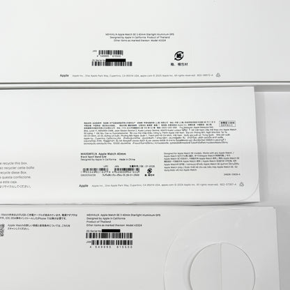 美品 Apple Watch SE3 第3世代 40ｍｍ GPSモデル MEHV4J/A スターライトアルミ+ブラックスポーツバンドS/M 付属品完備【C8966-C】
