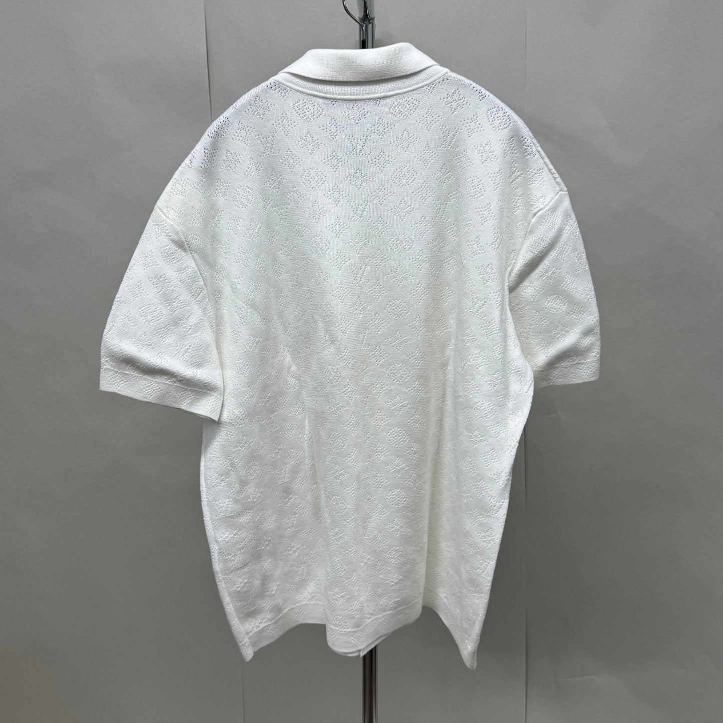 ルイヴィトン ポインテール ショートスリーブ シャツ Monogram Pointelle Short-Sleeved Shirt サイズ:L【C5806】