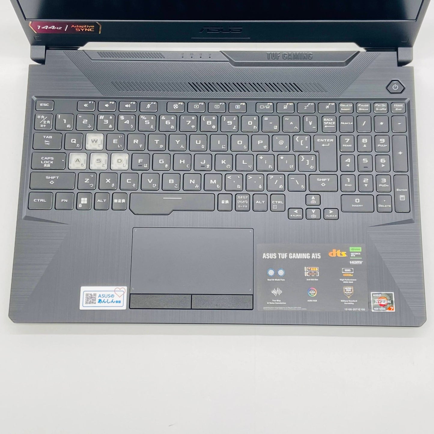 美品 TUF Gaming A15 FA506NCG Ryzen 7 7445HS 16GB 512GB SSD RTX 3050 15.6型 FA506NCG-R7R3050S [グラファイトブラック] バッテリー最大容量100%【C7911-100】
