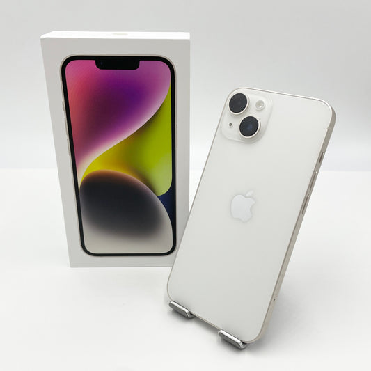 美品 Apple iPhone 14 256GB SIMフリー MPW33J/A スターライト バッテリー最大容量83%【C8381-C】
