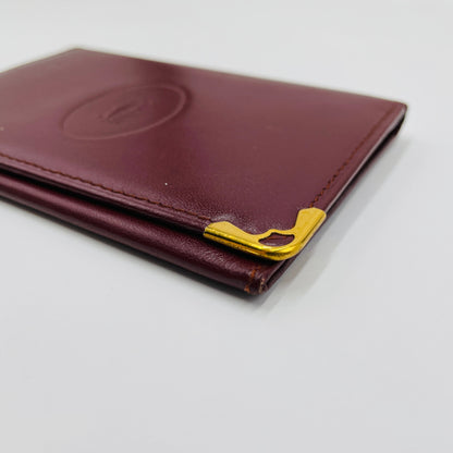 カルティエ ヴィンテージ マストライン カード パスケース 名刺入れ C2ロゴ レザー ボルドー Cartier【C3704-N】