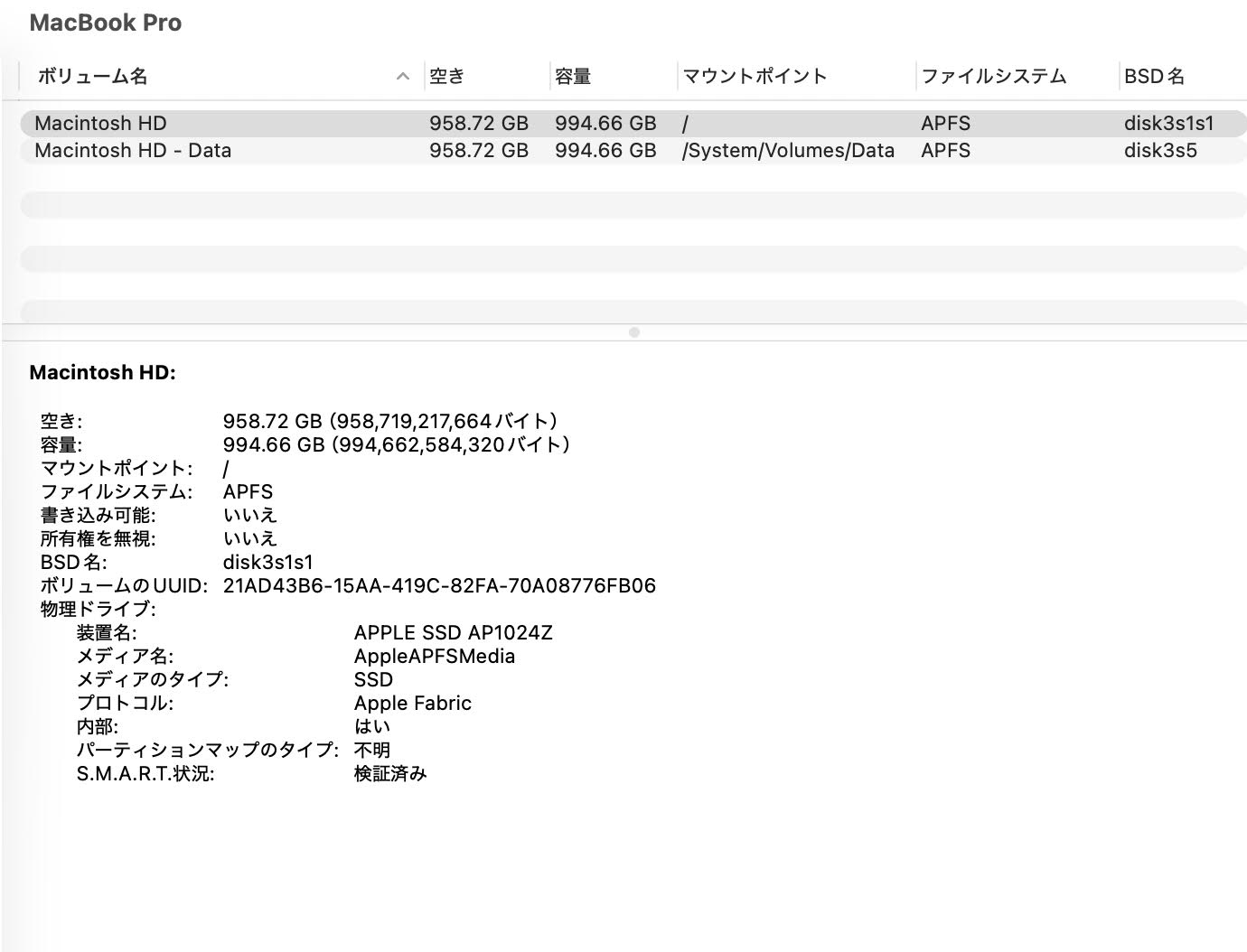Apple MacBook Pro 2023 14インチ M3 8GB SSD 1TB MTL83J/A バッテリー最大容量97%【C8242-80】