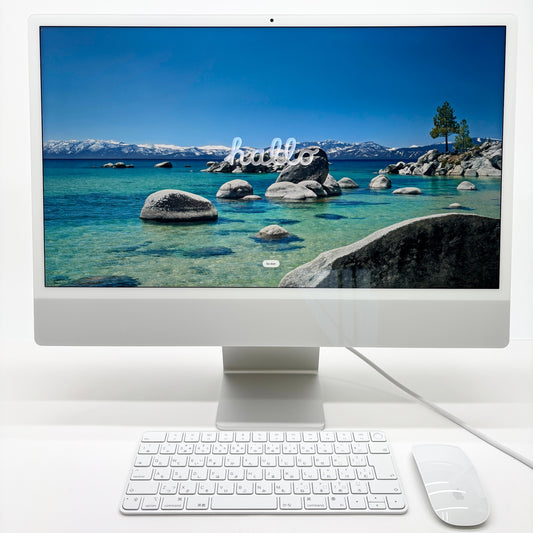 美品 iMac Retina 4.5K 24インチ (Late 2023) Apple M3 8コアCPU/10コアGPU/8GB/SSD 256GB シルバー MQRJ3J/A 【C7711-140】