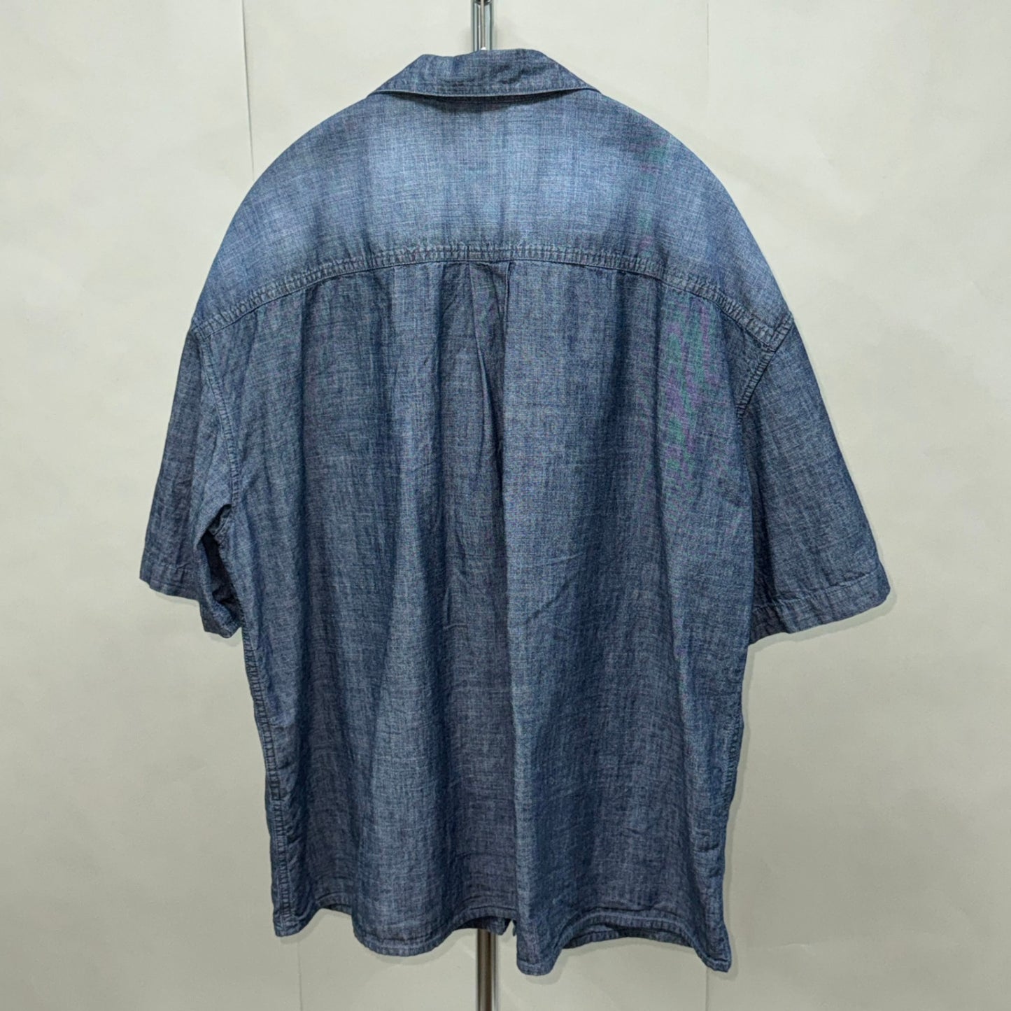 美品 LOEWE メンズ シャツ ショートスリーブ シャツ リネン ロゴコットンシャツ デニム風シャツ【C5807】