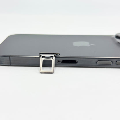美品 物理デュアルSIM iPhone15 Pro A3104 MTQ83CH/A 256GB ブラックチタニウム 中国版 SIMフリー シャッター音なし【C50-C】