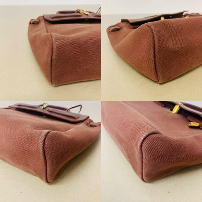HERMES エルメス  エールバッグ PM 2WAY トワルアッシュ ブラウン ナチュラル GD金具【C1476】
