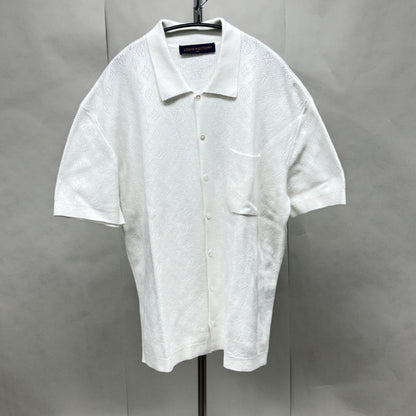 ルイヴィトン ポインテール ショートスリーブ シャツ Monogram Pointelle Short-Sleeved Shirt サイズ:L【C5806】