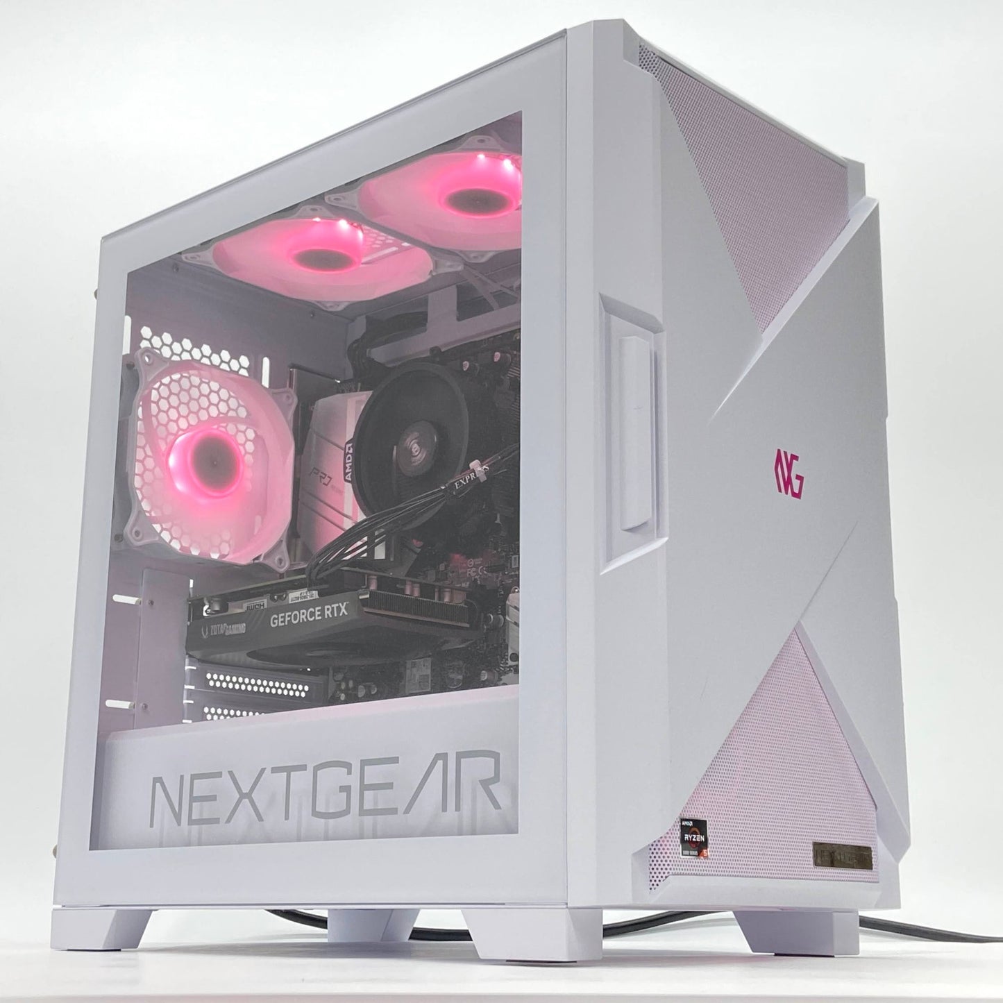 美品 NEXTGEAR JG-A5G60(ホワイト) Ryzen5 5500 16GB SSD 1TB RTX 4060 Windows11 Home 【C5490-140】