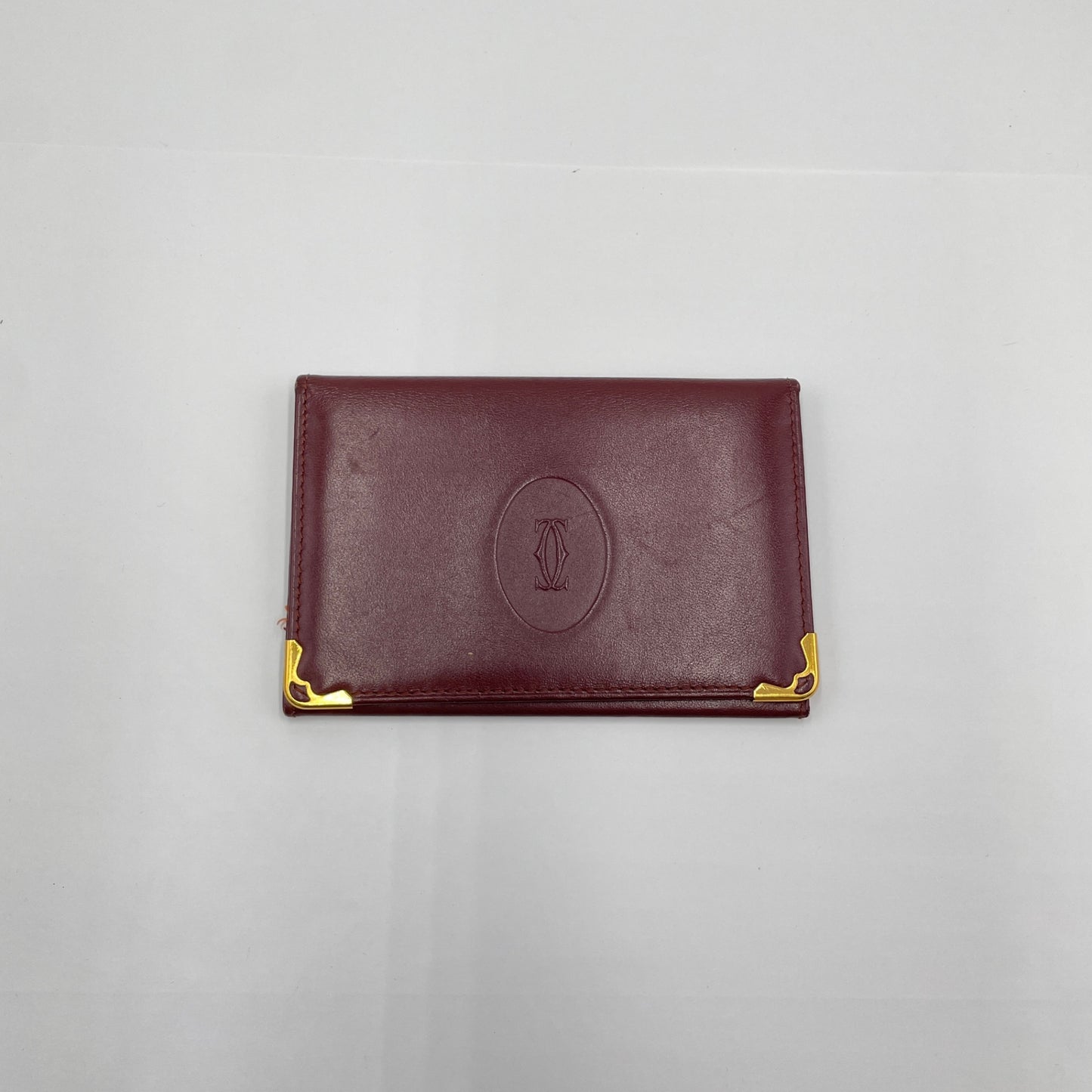 カルティエ ヴィンテージ マストライン カード パスケース 名刺入れ C2ロゴ レザー ボルドー Cartier【C3704-N】