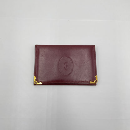 カルティエ ヴィンテージ マストライン カード パスケース 名刺入れ C2ロゴ レザー ボルドー Cartier【C3704-N】