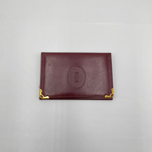 カルティエ ヴィンテージ マストライン カード パスケース 名刺入れ C2ロゴ レザー ボルドー Cartier【C3704-N】