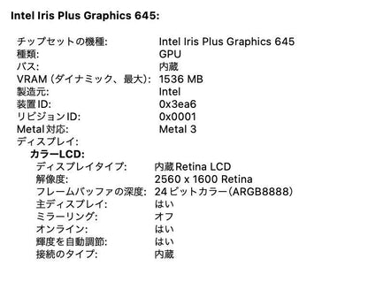Apple MacBookPro 2020 13インチ i5 1.4 8GB 256GB【C5585-80】