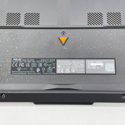 美品 ASUS TUF Gaming A17 FA707NV-R7R4060 17インチ AMD Ryzen 7 7735HS 16GB RTX 4060 Windows11Home バッテリー最大容量92%【C7829-120】