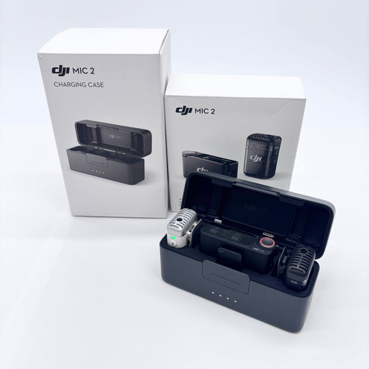 DJI Mic 2 1TX + 1RX + 単体トランスミッター パールホワイト CHARGING CASE 付属品あり【C8123-60】