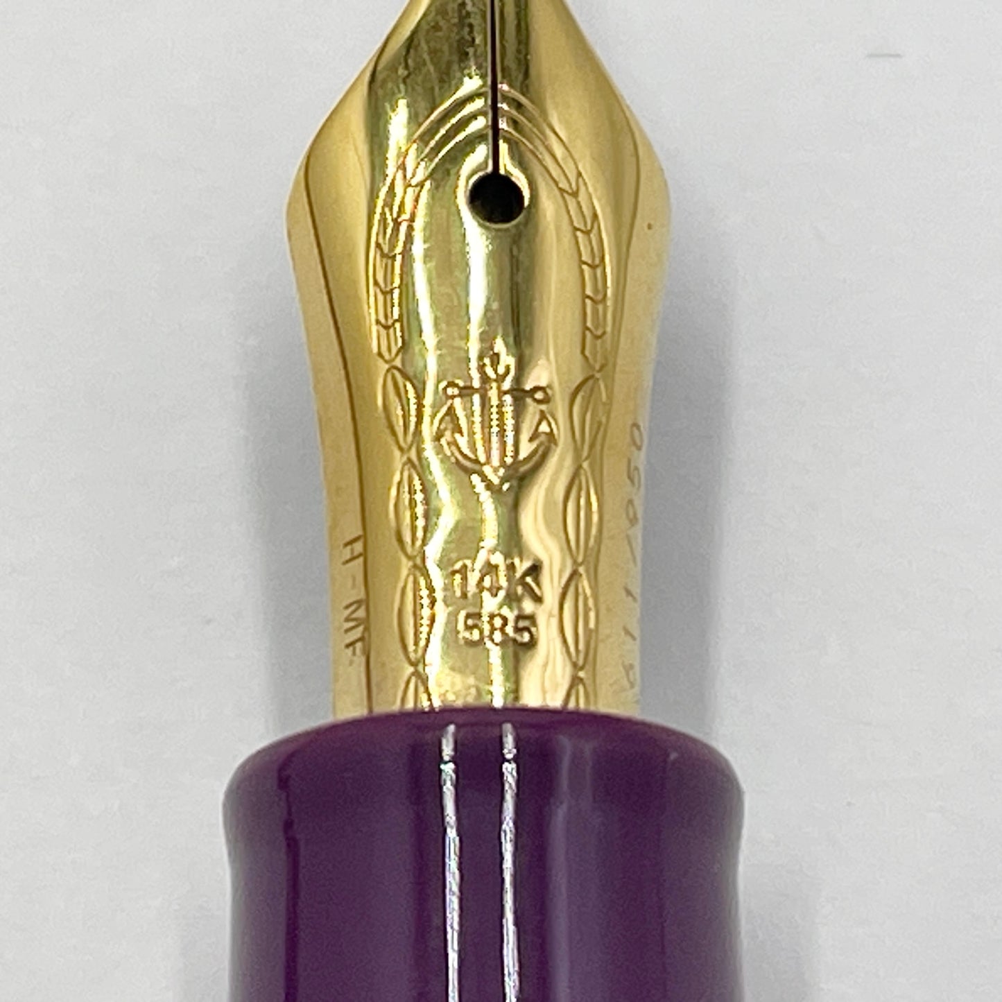 美品 SAILOR セーラー 万年筆 皇后陛下喜寿記念 紫の寿ぎ 14K 585【C6878-C】