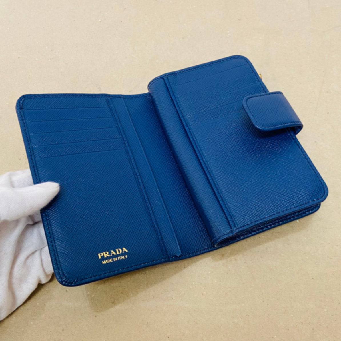PRADA プラダ サフィアーノ 1ML225 BLUETTE 二つ折り財布 【C44-60】