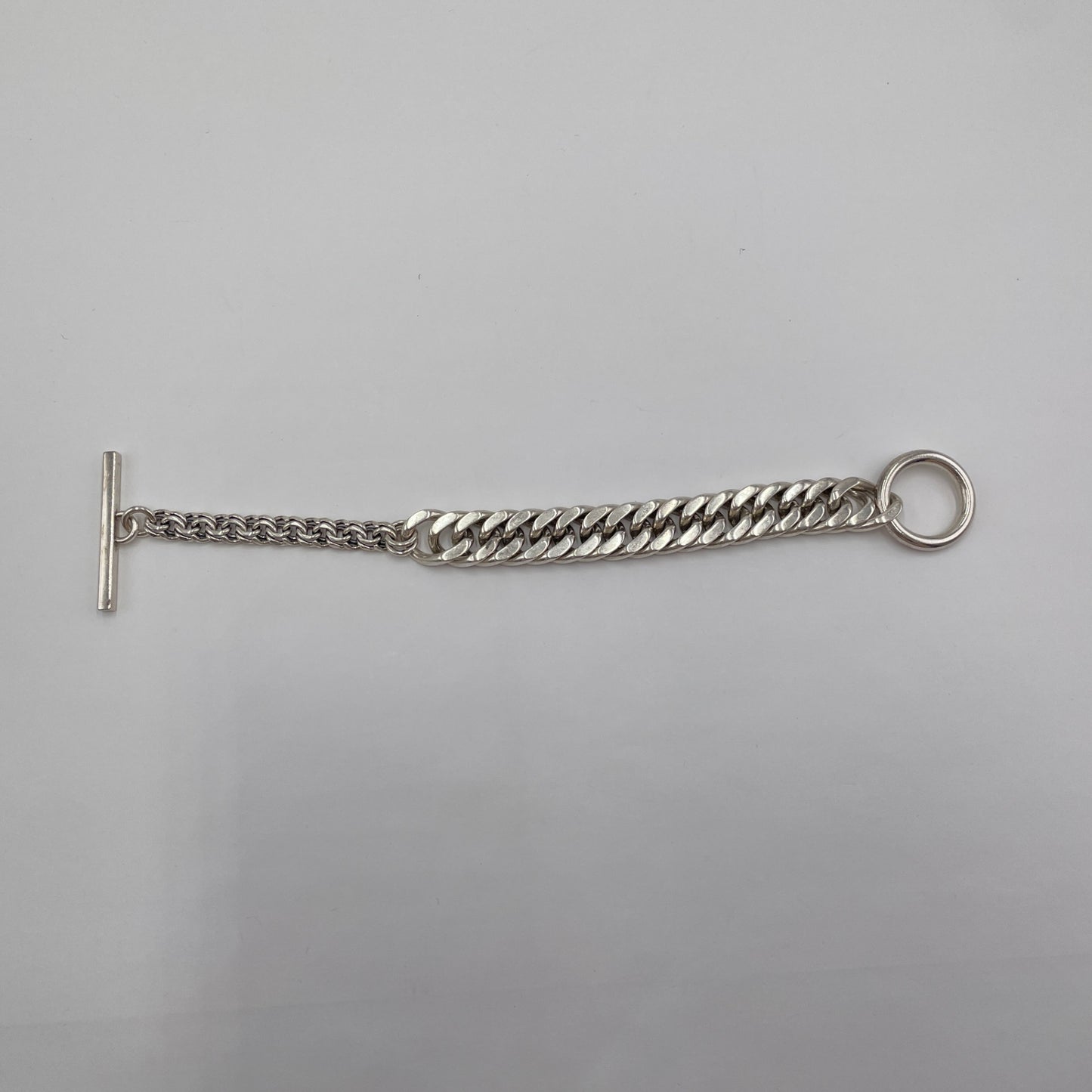 Bottega Veneta ボッテガヴェネタ シルバー アルジェントアンティークブレスレット サイズ:M【C4708-N】