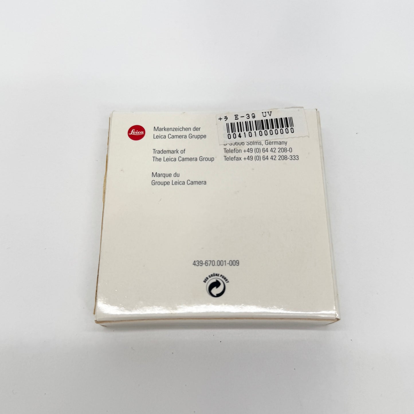 美品 LEICA E39 UVa レンズフィルター 13131 ブラック【C8870-N】