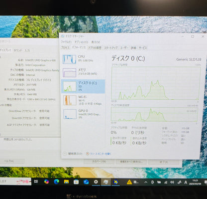 dynabook P1K1PPTG Celeron N4020 4GB 128GB 箱、充電器等付属	C2308 80サイズ発送