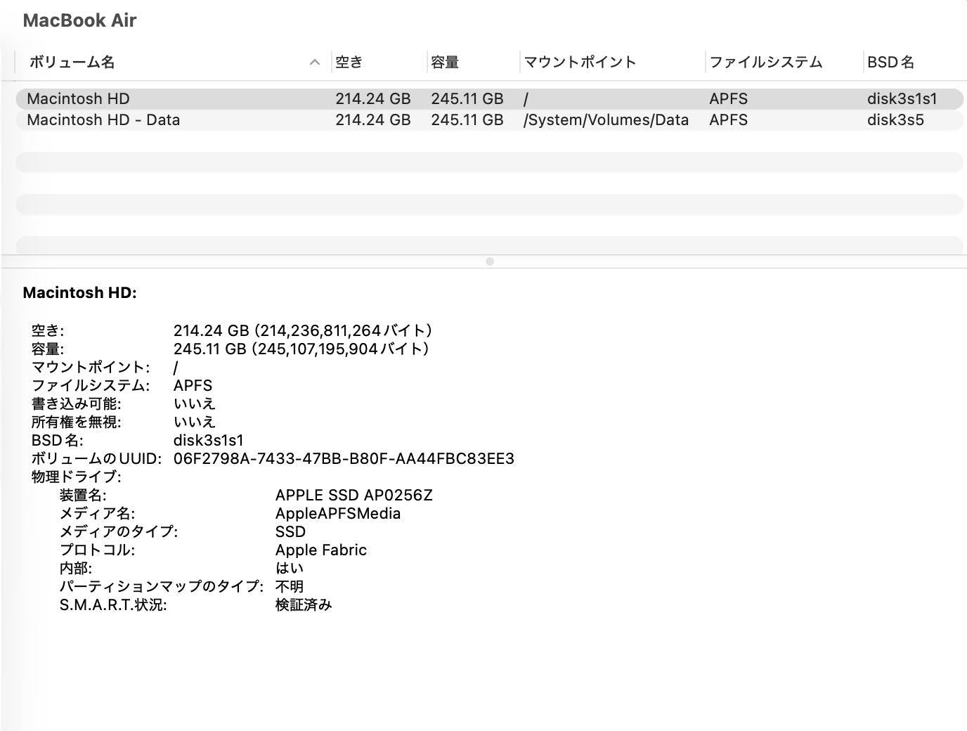 美品 MacBook Air 15インチ Liquid Retinaディスプレイ M4 16GB 256GB MC7A4J/A [スカイブルー] 充放電回数5回 バッテリー最大容量100%【C6036-80】