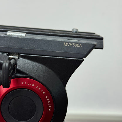 Manfrotto 伸縮式ツインアルミ三脚 MVT502AM／プロフルードビデオ雲台60mm ハーフボール MVH500A【C6114】