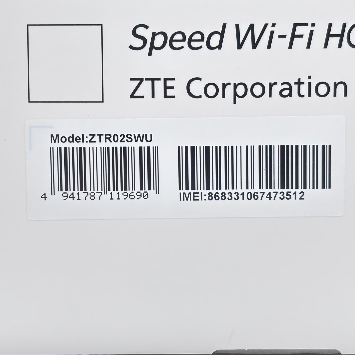 Speed Wi-Fi HOME 5G L13 ZTR02SWU【C8109-80】