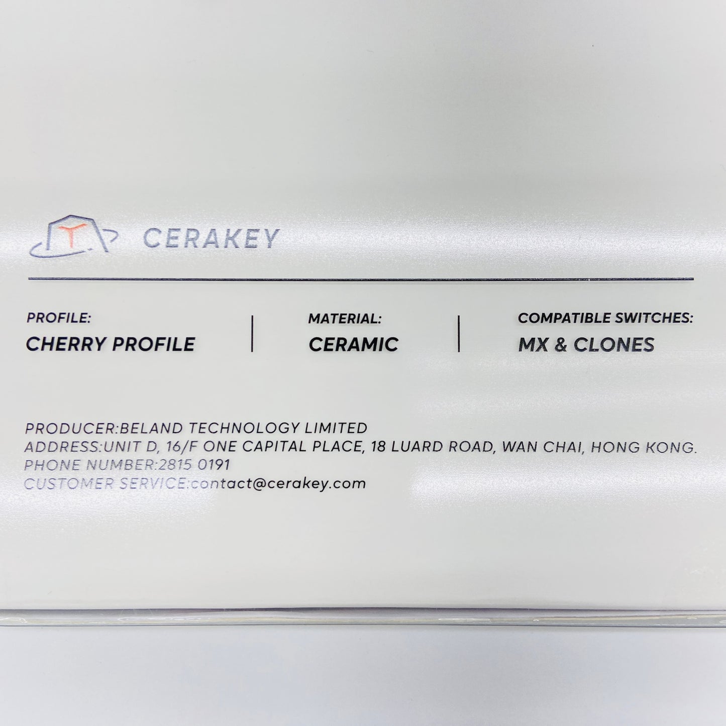 未開封 Cerakey セラミックキーキャップ ホワイト Profile mx & clones 【C4215-60】