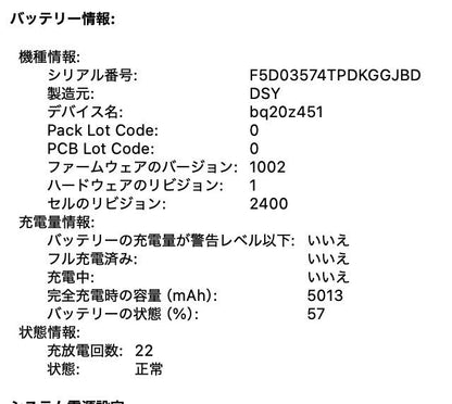 Apple MacBook Pro 13インチ 2020 MXK32J/A Core i5 1.4GHz/8GB/SSD256GB スペースグレイ 充放電回数22回 状態:正常 付属品完備【C6405-80】