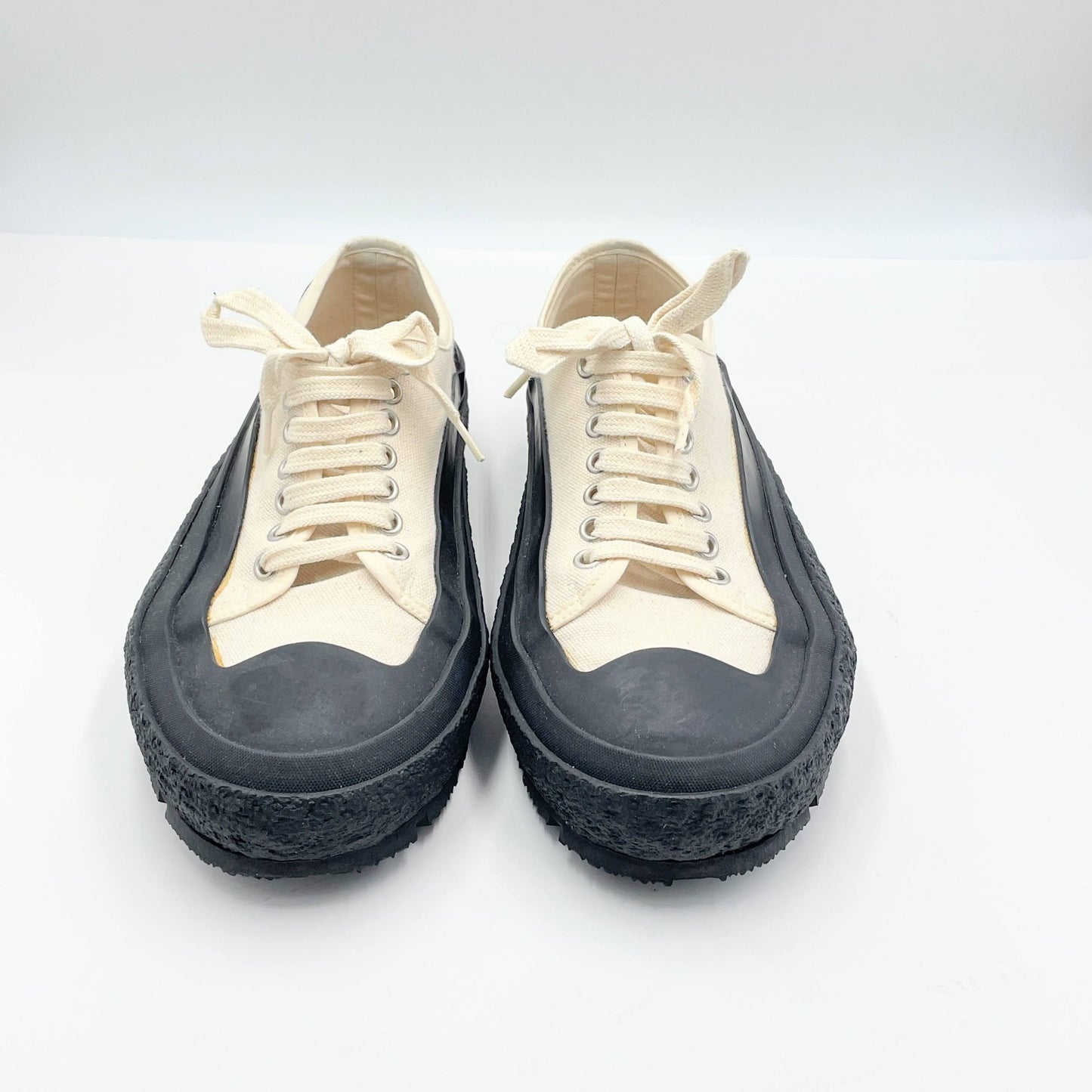 ジルサンダー JIL SANDER スニーカー ローカット レースアップ キャンバス シューズ メンズ 40 アイボリー【C7005-80】