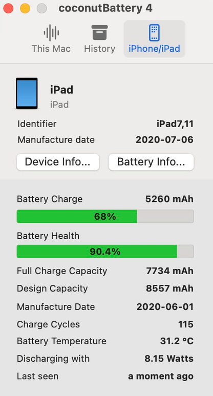 iPad 第7世代 32GB MW742J/A A2197 Wi-Fiモデル スペースグレイ バッテリー最大容量90%【C6269-60】