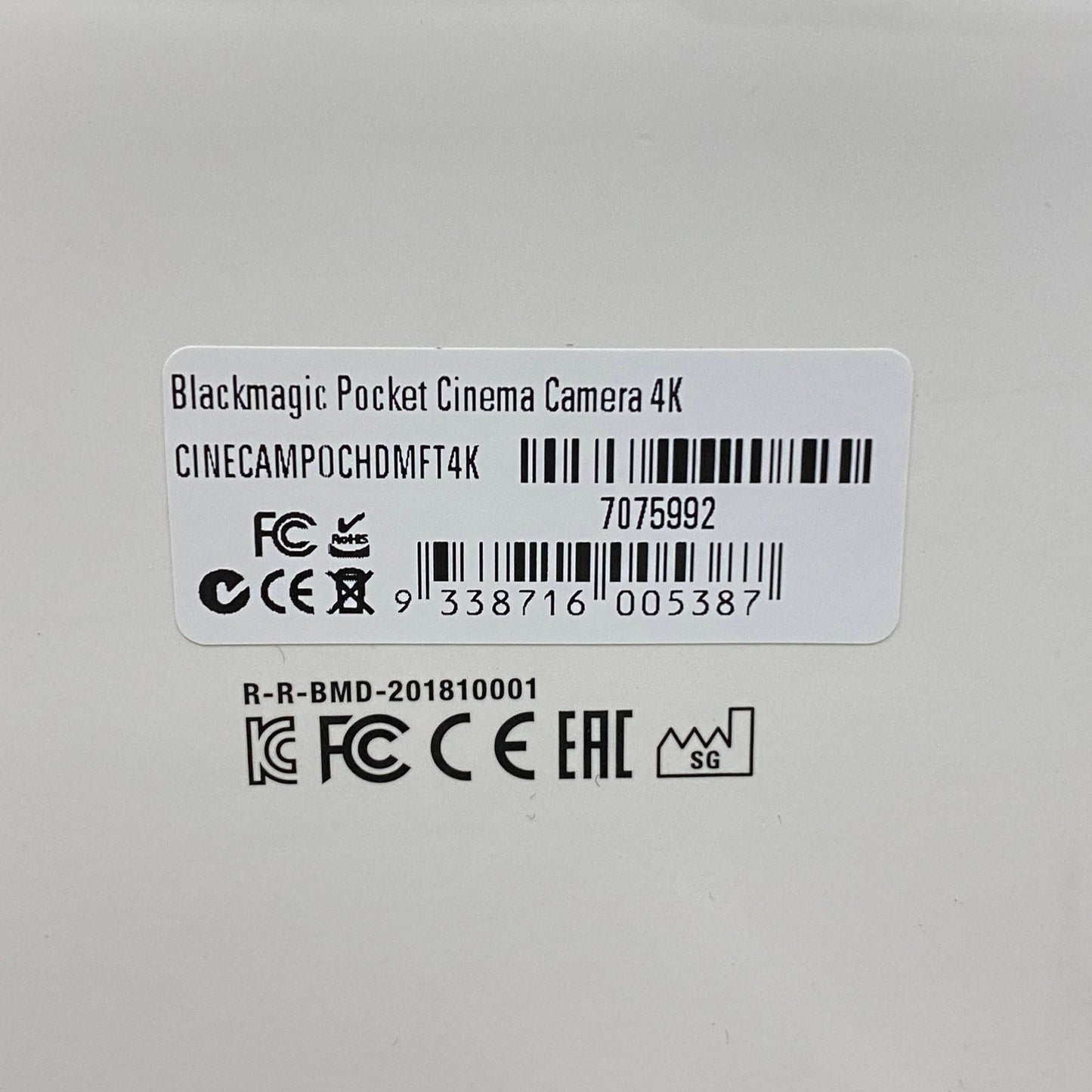 美品 Blackmagic design Pocket Cinema Camera 4K 【C3956】