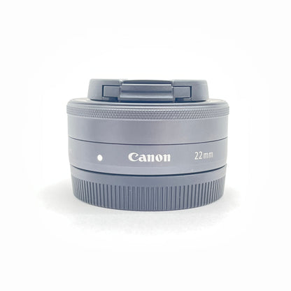 美品 Canon EF-M 22mm F2 STM 単焦点レンズ キャノン パンケーキレンズ【C6707-60】