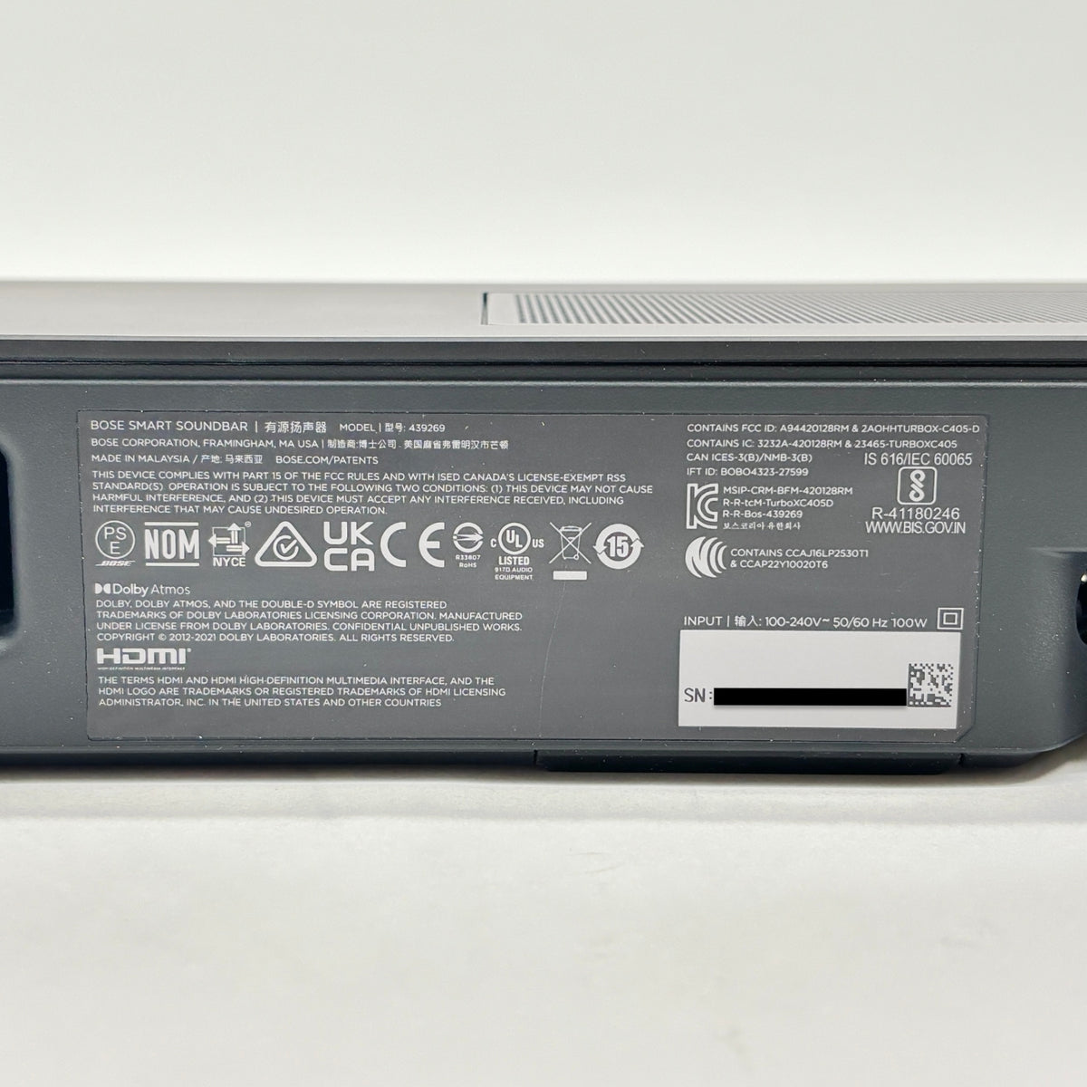 美品 Bose Smart Soundbar 600 モデル 439269 ボーズ スマート サウンドバー Bluetooth スピーカー【C9162-140】