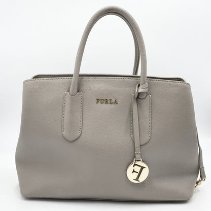 FURLA フルラ 2way トートバッグ ショルダーバッグ グレー　【C7993】