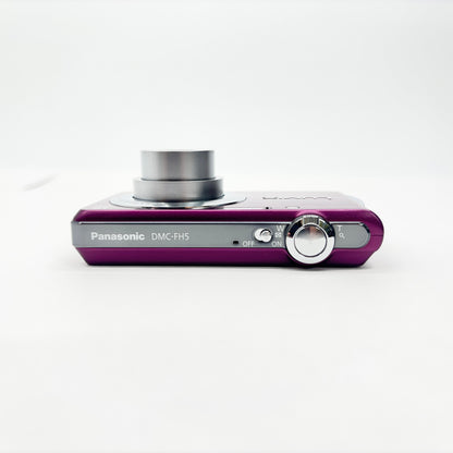 美品 Panasonic パナソニックLUMIX DMC-FH5 コンパクトデジタルカメラ バイオレット バッテリー・チャージャー付属 【C8527-C】