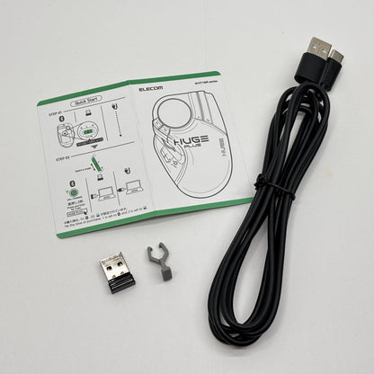 Elecom Huge Plus エレコム トラックボールマウス 静音 ベアリング支持 充電式 Bluetooth 無線2.4GHz 有線 3台マルチペアリング【C8740-60】
