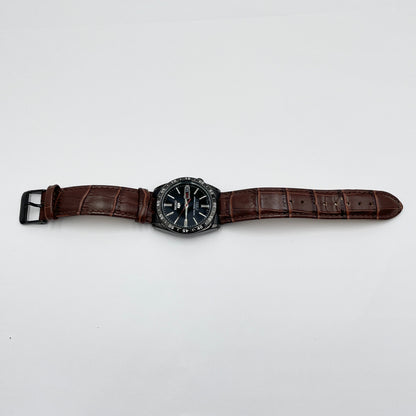 美品 セイコー SEIKO 5 21石 7S26-02T0 自動巻き 腕時計 ブラック文字盤 デイデイト箱・説明書【C8023-60】