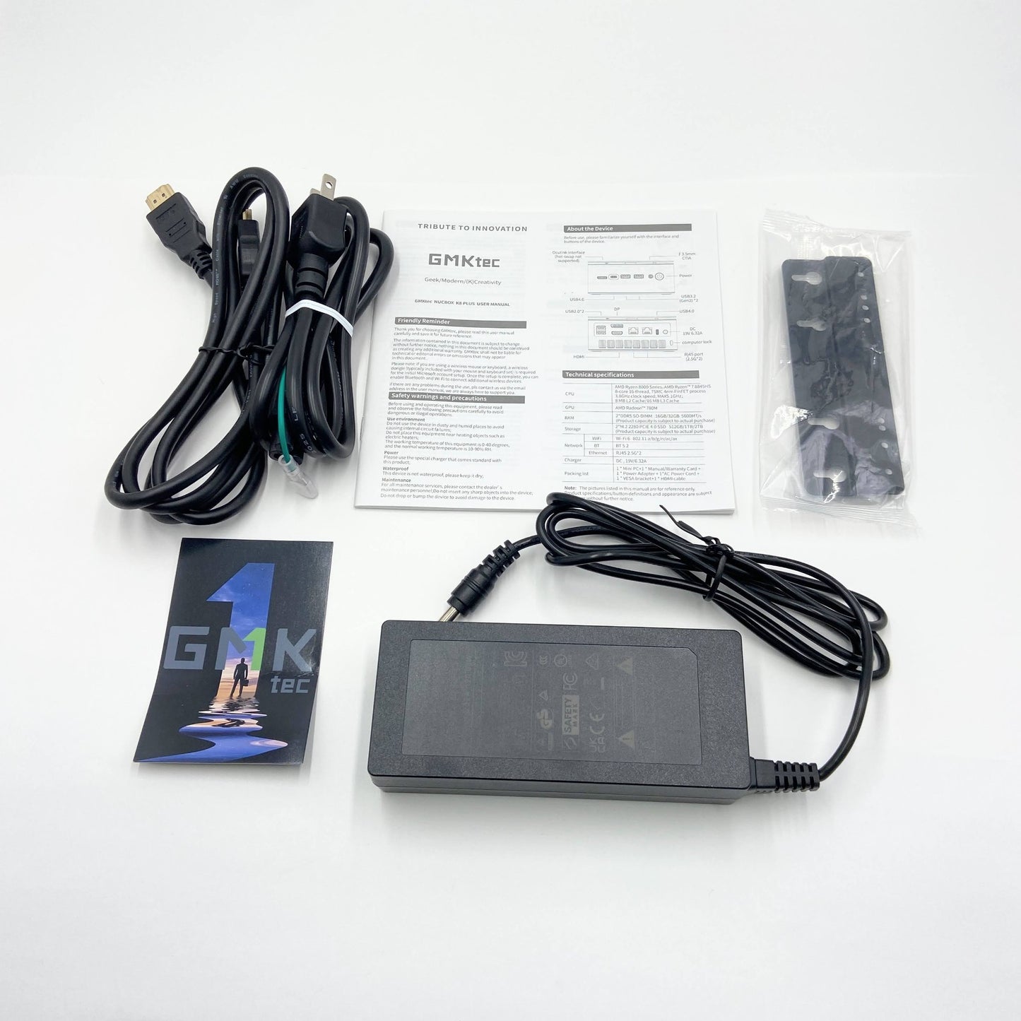 美品 GMKtec NucBox K8 Plus AMD Ryzen 7 8845HS 32GB SSD 1TB 付属品完備 【C6687-80】