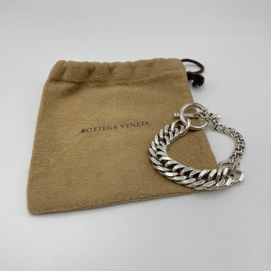 Bottega Veneta ボッテガヴェネタ シルバー アルジェントアンティークブレスレット サイズ:M【C4708-N】