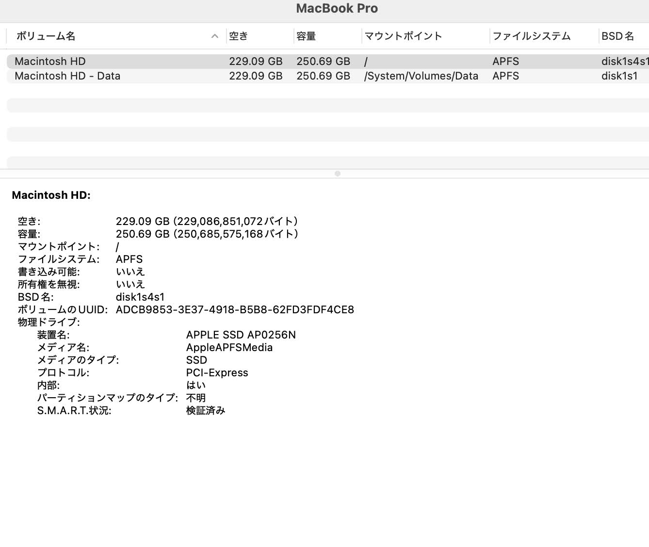 Apple MacBook Pro 13.3インチ 2019 1.4GHz クアッドコア i5 8GB 256GB スペースグレイ【C7872-80】