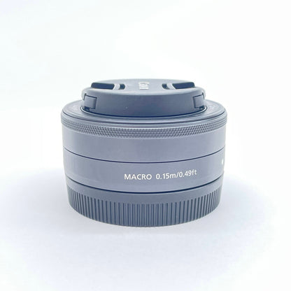 美品 Canon EF-M 22mm F2 STM 単焦点レンズ キャノン パンケーキレンズ【C6707-60】