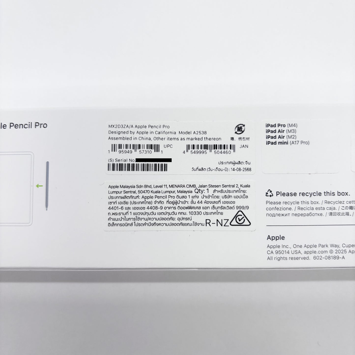 Apple Pencil Pro MX2D3ZA/A 付属品完備【C8117-C】