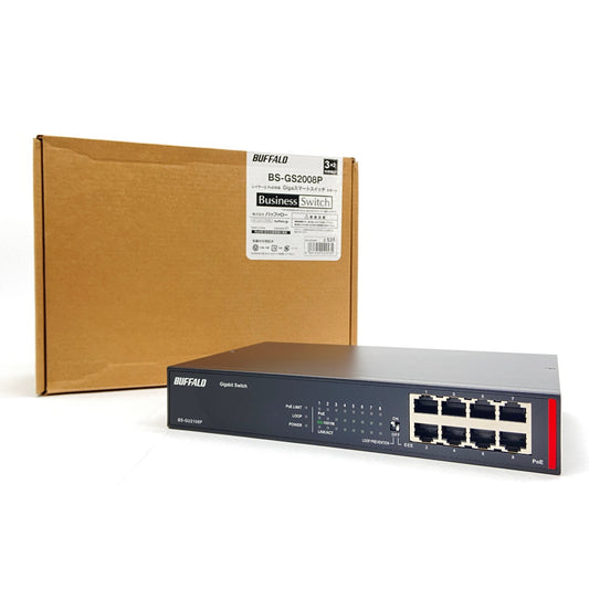 未使用 BUFFALO レイヤー2 Giga PoE スマートスイッチ 8ポート BS-GS2008P 【C6603-80】
