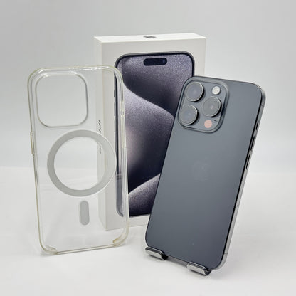 美品 物理デュアルSIM iPhone15 Pro A3104 MTQ83CH/A 256GB ブラックチタニウム 中国版 SIMフリー シャッター音なし【C50-C】